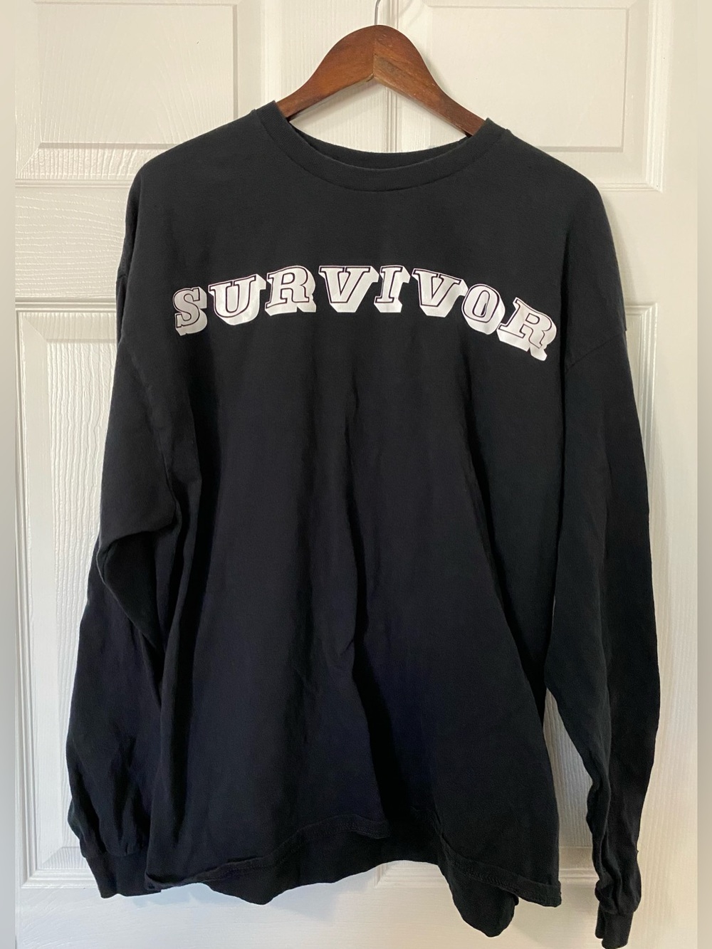 Gildan Survivor Long Sleeve Black T-Shirt, Size 2XL